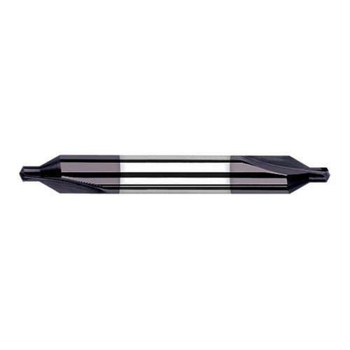 Harvey Tool 11020-C3 | #0 60 Degree Incuded Angle x 1/8" Body Diameter x 1-1/2" OAL Double End AlTiN Coated Carbide Combination Drill & Countersink