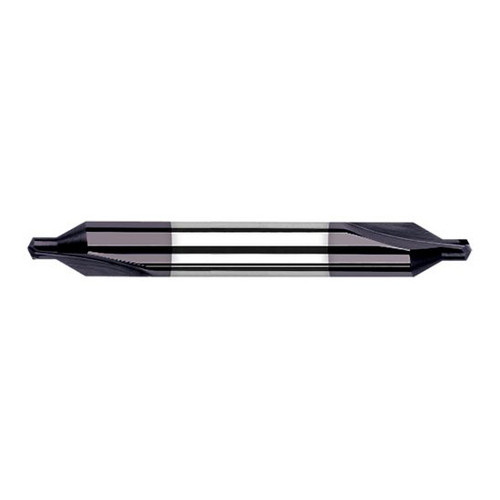 Harvey Tool 11010-C3 | #00 60 Degree Incuded Angle x 1/8" Body Diameter x 1-1/2" OAL Double End AlTiN Coated Carbide Combination Drill & Countersink