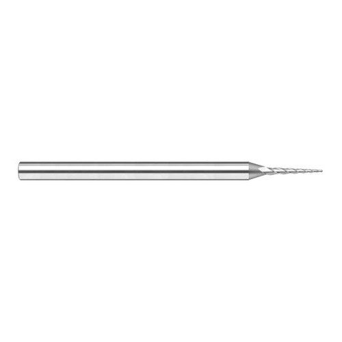 Harvey Tool 21999 | 3 Degree Taper Angle per Side 1/8" Tip Diameter x 1.1920" LOC 3FL Ball End Uncoated Carbide Tapered End Mill