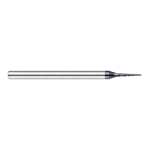 Harvey Tool 853830-C6 | 8 Degree Taper Angle per Side 0.0300" Tip Diameter x 0.3000" LOC 3FL Ball End AlTiN Nano Coated Carbide Tapered End Mill