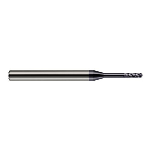 Harvey Tool 76893-C3 | 3/32" Diameter x 0.2790" LOC x 1/8" Shank x 1-1/2" OAL AlTiN Coated Carbide Miniature Ball Deburring End Mill