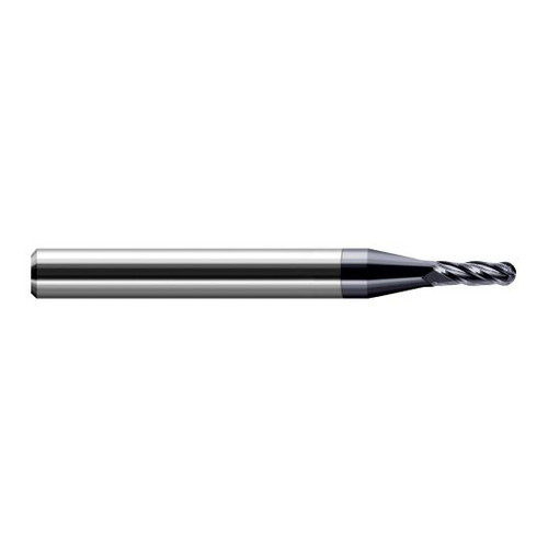 Harvey Tool 74365-C3 | 0.0650" Diameter x 0.1950" LOC x 1/8" Shank x 1-1/2" OAL AlTiN Coated Carbide Miniature Ball Deburring End Mill
