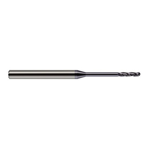 Harvey Tool 13893-C3 | 3/32" Diameter x 0.7500" LOC x 1/8" Shank x 2-1/2" OAL AlTiN Coated Carbide Miniature Ball Deburring End Mill