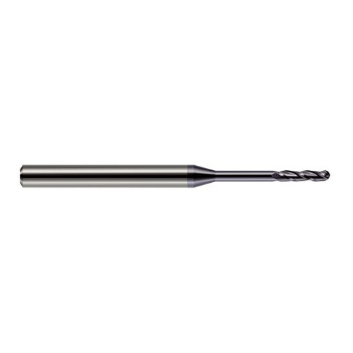 Harvey Tool 13847-C3 | 3/64" Diameter x 0.2500" LOC x 1/8" Shank x 2-1/2" OAL AlTiN Coated Carbide Miniature Ball Deburring End Mill