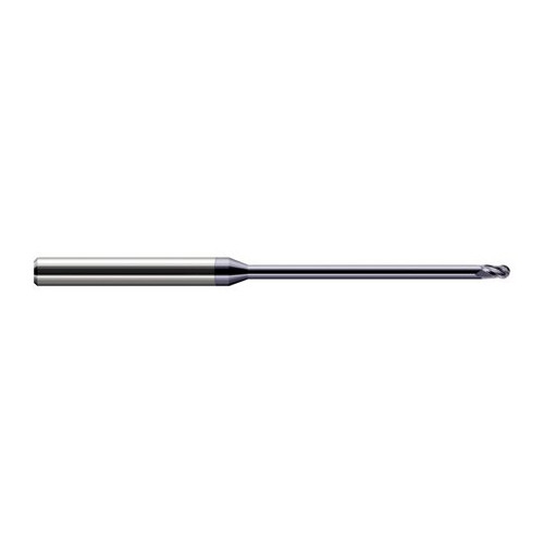 Harvey Tool 970808-C3 | 1/8" Diameter x 0.1870" LOC x 1/8" Shank x 4" OAL AlTiN Coated Carbide Miniature Ball Deburring End Mill