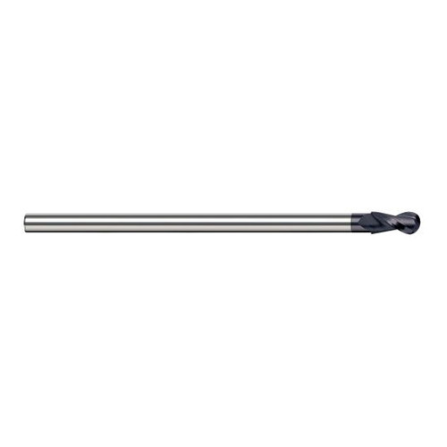 Harvey Tool 24724-C3 | 3/8" Diameter x 0.5630" LOC x 5/16" Shank x 4" OAL AlTiN Coated Carbide Miniature Ball Deburring End Mill