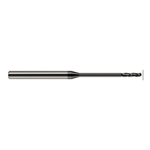 Harvey Tool 10262 | 1/16" Diameter x 0.5000" LOC x 1/8" Shank x 2-1/2" OAL Amorphous Diamond Coated Carbide Miniature Ball Deburring End Mill