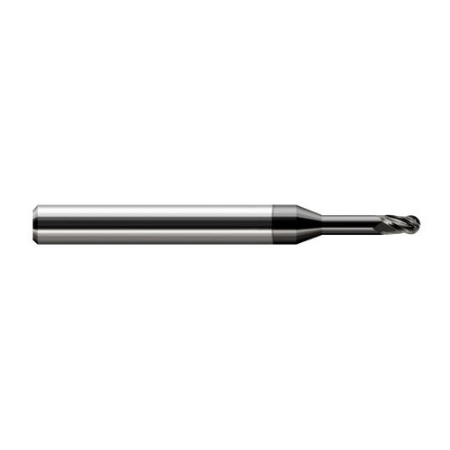 Harvey Tool 33447-C4 | 3/64" Diameter x 0.0700" LOC x 1/8" Shank x 2-1/2" OAL Amorphous Diamond Coated Carbide Miniature Ball Deburring End Mill