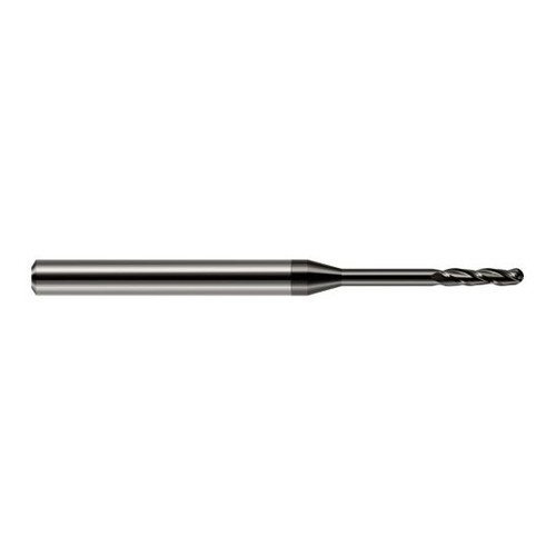 Harvey Tool 10220 | 0.0200" Diameter x 0.1000" LOC x 1/8" Shank x 2-1/2" OAL Amorphous Diamond Coated Carbide Miniature Ball Deburring End Mill