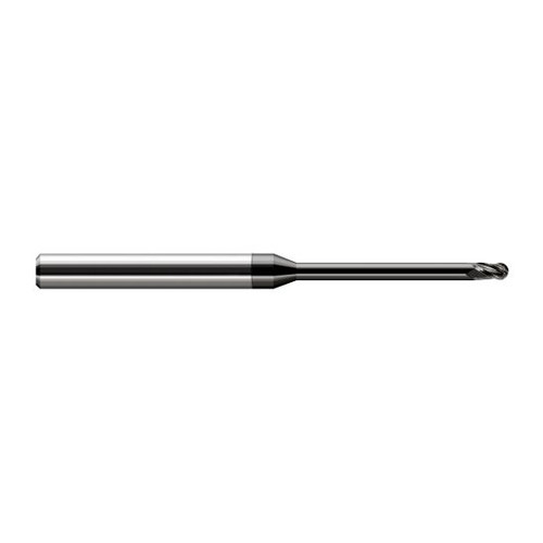 Harvey Tool 35708-C4 | 1/8" Diameter x 0.1870" LOC x 1/8" Shank x 3" OAL Amorphous Diamond Coated Carbide Miniature Ball Deburring End Mill