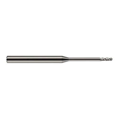 Harvey Tool 991115 | 1/64" Diameter x 0.0450" LOC x 1/8" Shank x 1-1/2" OAL Uncoated Carbide Miniature Ball Deburring End Mill