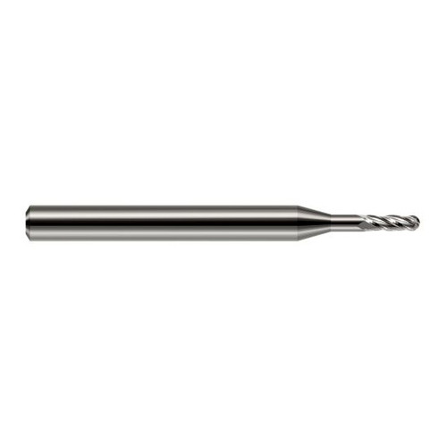 Harvey Tool 948615 | 1/64" Diameter x 0.0450" LOC x 1/8" Shank x 1-1/2" OAL Uncoated Carbide Miniature Ball Deburring End Mill