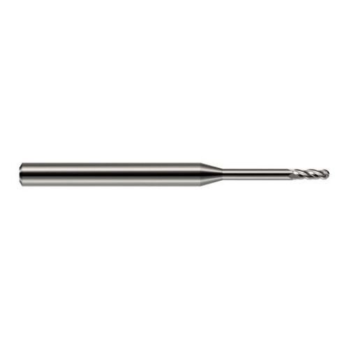 Harvey Tool 76647 | 3/64" Diameter x 0.1410" LOC x 1/8" Shank x 1-1/2" OAL Uncoated Carbide Miniature Ball Deburring End Mill