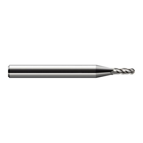 Harvey Tool 74344 | 0.0440" Diameter x 0.1320" LOC x 1/8" Shank x 1-1/2" OAL Uncoated Carbide Miniature Ball Deburring End Mill