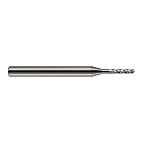 Harvey Tool 76895 | 0.0950" Diameter x 0.2850" LOC x 1/8" Shank x 1-1/2" OAL Uncoated Carbide Miniature Ball Deburring End Mill