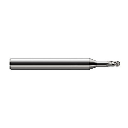 Harvey Tool 844431 | 1/32" Diameter x 0.0470" LOC x 1/8" Shank x 2-1/2" OAL Uncoated Carbide Miniature Ball Deburring End Mill