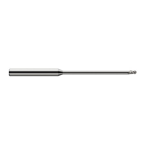 Harvey Tool 59447 | 3/64" Diameter x 0.0700" LOC x 1/8" Shank x 2-1/2" OAL Uncoated Carbide Miniature Ball Deburring End Mill