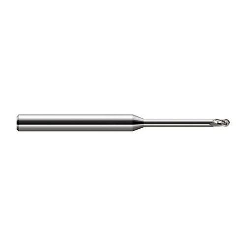 Harvey Tool 966010 | 0.0100" Diameter x 0.0150" LOC x 1/8" Shank x 2-1/2" OAL Uncoated Carbide Miniature Ball Deburring End Mill