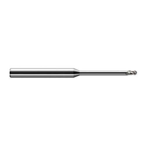 Harvey Tool 35708 | 1/8" Diameter x 0.1870" LOC x 1/8" Shank x 3" OAL Uncoated Carbide Miniature Ball Deburring End Mill