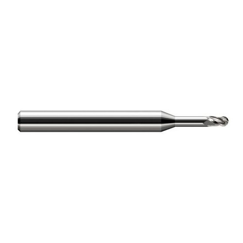 Harvey Tool 33512 | 3/16" Diameter x 0.2810" LOC x 3/16" Shank x 3" OAL Uncoated Carbide Miniature Ball Deburring End Mill