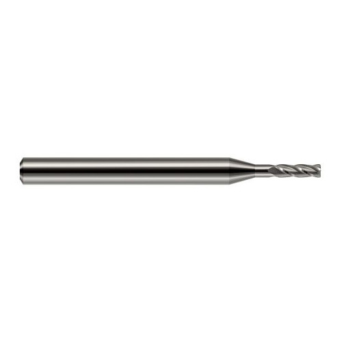 Harvey Tool 875308 | 1/8" Diameter x 1/8" Shank x 3/8" LOC x 1-1/2" OAL 0.0050" Radius Uncoated Carbide Corner Radius End Mill