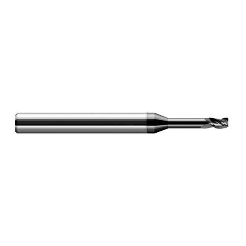 Harvey Tool 41578-C4 | 5/64" Diameter x 1/8" Shank x  LOC x 2-1/2" OAL 0.0100" Radius Amorphous Diamond Coated Carbide Corner Radius End Mill
