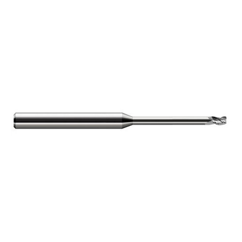 Harvey Tool 953747 | 3/64" Diameter x 1/8" Shank x  LOC x 2-1/2" OAL 0.0100" Radius Uncoated Carbide Corner Radius End Mill