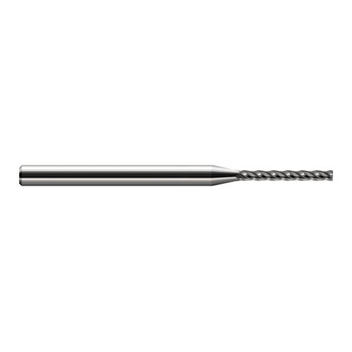 Harvey Tool 981910 | 1/8" Diameter x 1/8" Shank x 1" LOC x 2-1/2" OAL 0.0100" Radius Uncoated Carbide Corner Radius End Mill