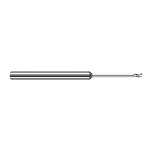 Harvey Tool 35410 | 0.0100" Diameter x 1/8" Shank x 1/64" LOC x 2-1/2" OAL 3FL Uncoated Carbide Square End Mill