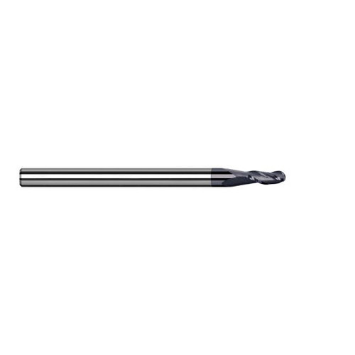 Harvey Tool 968045-C6 | 2.000mm Diameter x 4.000mm Shank x 3.000mm LOC x 50.000mm OAL 3FL AlTiN Nano Coated Carbide Ball End Mill