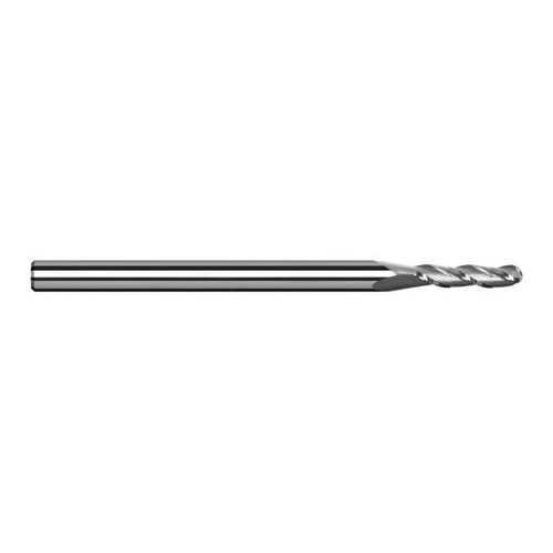 Harvey Tool 989762 | 1/16" Diameter x 1/8" Shank x 0.1860" LOC x 1-1/2" OAL 3FL Uncoated Carbide Ball End Mill