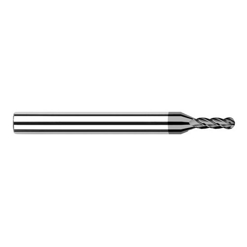 Harvey Tool 999315 | 1/64" Diameter x 1/8" Shank x 0.0450" LOC x 1-1/2" OAL 4FL CVD Diamond Coated Carbide Ball End Mill