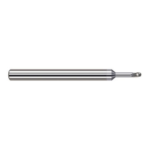 Harvey Tool 947020-C8 | 0.0200" Diameter x 1/8" Shank x 0.0300" LOC x 2-1/2" OAL 3FL TiB2 Coated Carbide Ball End Mill Harvey Tool 947020-C8 | 0.0200" Diameter x 1/8" Shank x 0.0300" LOC x 2-1/2" OAL 3FL TiB2 Coated Carbide Ball End Mill