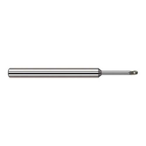 Harvey Tool 54420 | 0.0200" Diameter x 1/8" Shank x 0.0300" LOC x 2-1/2" OAL 3FL Uncoated Carbide Ball End Mill