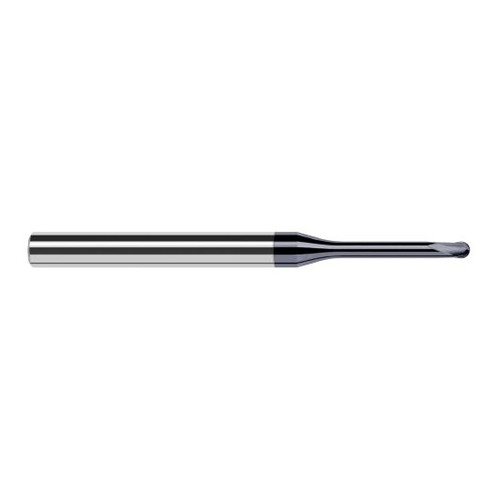 Harvey Tool 32031-C6 | 1/32" Diameter x 1/4" Shank x 0.0250" LOC x 2-1/2" OAL 2FL AlTiN Nano Coated Carbide Ball End Mill