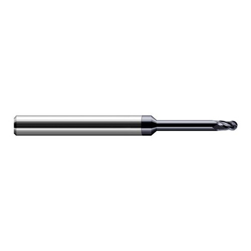 Harvey Tool 56662-C3 | 1/16" Diameter x 1/8" Shank x 3/32" LOC x 2-1/2" OAL 4FL AlTiN Coated Carbide Ball End Mill
