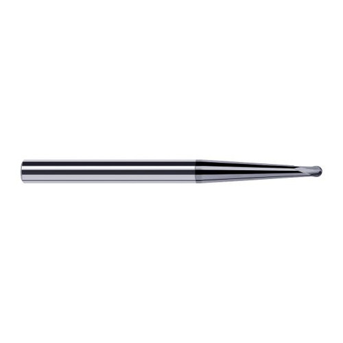 Harvey Tool 36947-C6 | 3/64" Diameter x 3/16" Shank x 0.0380" LOC x 2-1/2" OAL 2FL AlTiN Nano Coated Carbide Ball End Mill