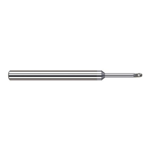 Harvey Tool 54510-C8 | 5/32" Diameter x 3/16" Shank x 15/64" LOC x 3" OAL 3FL TiB2 Coated Carbide Ball End Mill