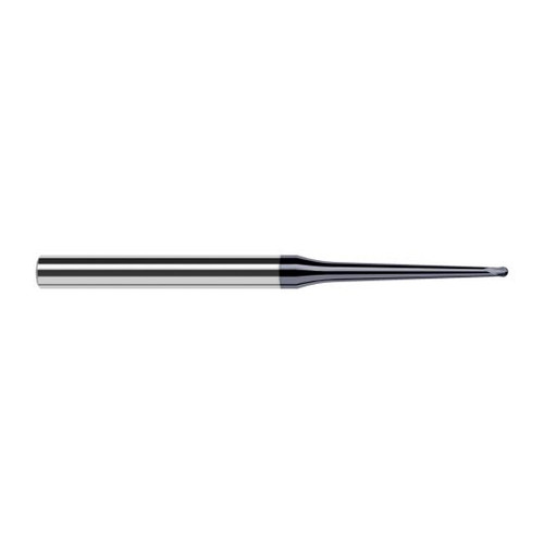 Harvey Tool 997463-C6 | 3/32" Diameter x 1/4" Shank x 0.0740" LOC x 3" OAL 2FL AlTiN Nano Coated Carbide Ball End Mill