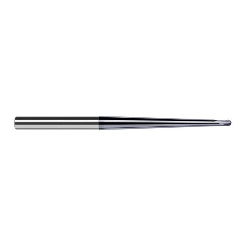 Harvey Tool 19053-C6 | 1/16" Diameter x 3/16" Shank x 0.0500" LOC x 3" OAL 2FL AlTiN Nano Coated Carbide Ball End Mill