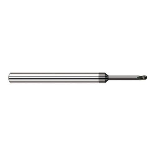 Harvey Tool 54516-C4 | 1/4" Diameter x 1/4" Shank x 3/8" LOC x 4" OAL 3FL Amorphous Diamond Coated Carbide Ball End Mill
