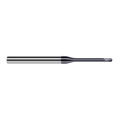 Harvey Tool 919193-C6 | 3/32" Diameter x 1/4" Shank x 0.0740" LOC x 4" OAL 2FL AlTiN Nano Coated Carbide Ball End Mill