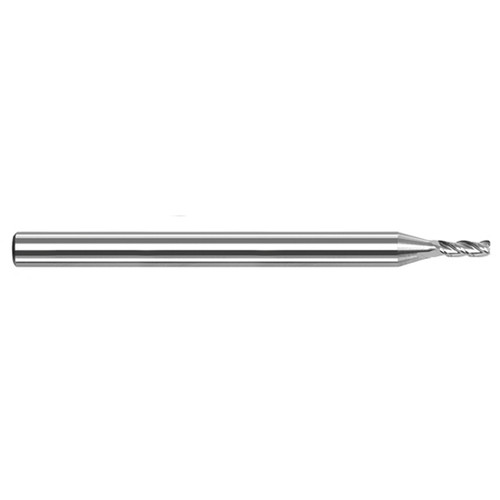 Harvey Tool 53093-C4 | 3/32" Diameter x 1/8" Shank x 1/2" LOC x 2-1/2" OAL 0.0050" Radius 3FL Amorphous Diamond Coated Carbide Corner Radius & Corner Chamfer End Mill for Aluminum Alloys