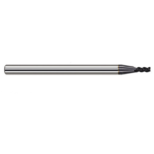 Harvey Tool 936512-C6 | 3/16" Diameter x 3/16" Shank x 9/16" LOC x 2" OAL 0.0050" Radius AlTiN Nano Coated Carbide Corner Radius & Corner Chamfer End Mil