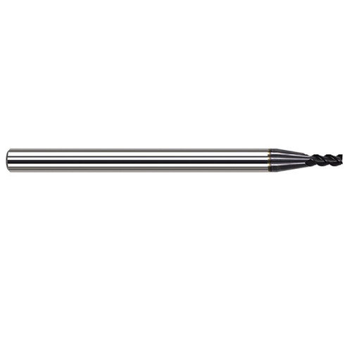 Harvey Tool 971324-C3 | 3/8" Diameter x 3/8" Shank x 1-1/8" LOC x 2-1/2" OAL 0.0100" Radius 4FL AlTiN Coated Carbide Corner Radius & Corner Chamfer End Mill for Free Machining Steels