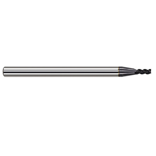 Harvey Tool 980412-C3 | 3/16" Diameter x 3/16" Shank x 1" LOC x 3" OAL 0.0100" Radius 4FL AlTiN Coated Carbide Corner Radius & Corner Chamfer End Mill for Free Machining Steels