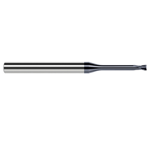 Harvey Tool 942431-C6 | 1/32" Diameter x 1/4" Shank x 0.0250" LOC x 2-1/2" OAL 0.0050" Radius AlTiN Nano Coated Carbide Corner Radius & Corner Chamfer End Mil