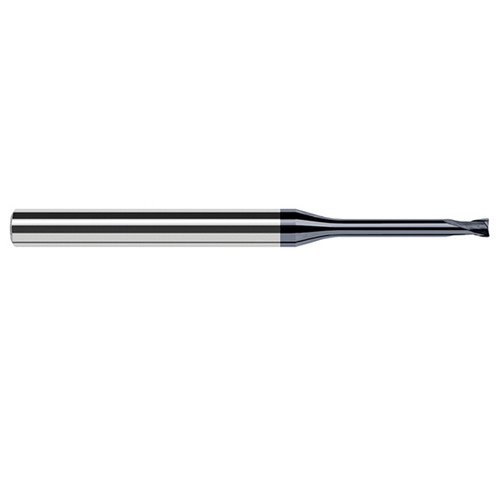 Harvey Tool 40278-C6 | 5/64" Diameter x 1/4" Shank x 0.0620" LOC x 2-1/2" OAL 0.0100" Radius AlTiN Nano Coated Carbide Corner Radius & Corner Chamfer End Mil