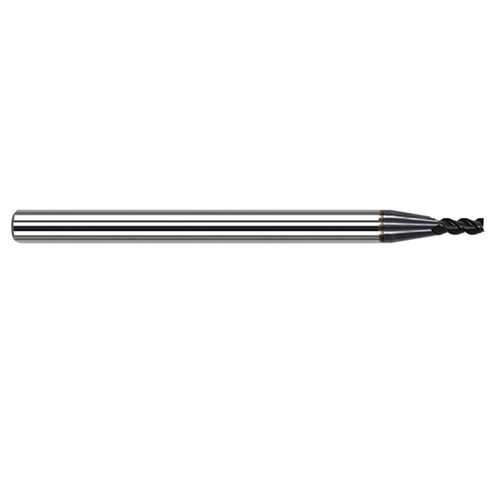 Harvey Tool 52732-C3 | 1/2" Diameter x 1/2" Shank x 3/4" LOC x 3" OAL 0.0300" Radius 4FL AlTiN Coated Carbide Corner Radius & Corner Chamfer End Mill for Medium Alloy Steels