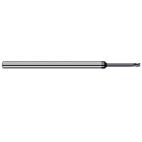 Harvey Tool 62510-C3 | 5/32" Diameter x 3/16" Shank x 0.2350" LOC x 3" OAL 1/64" Radius 4FL AlTiN Coated Carbide Corner Radius & Corner Chamfer End Mill for Medium Alloy Steels